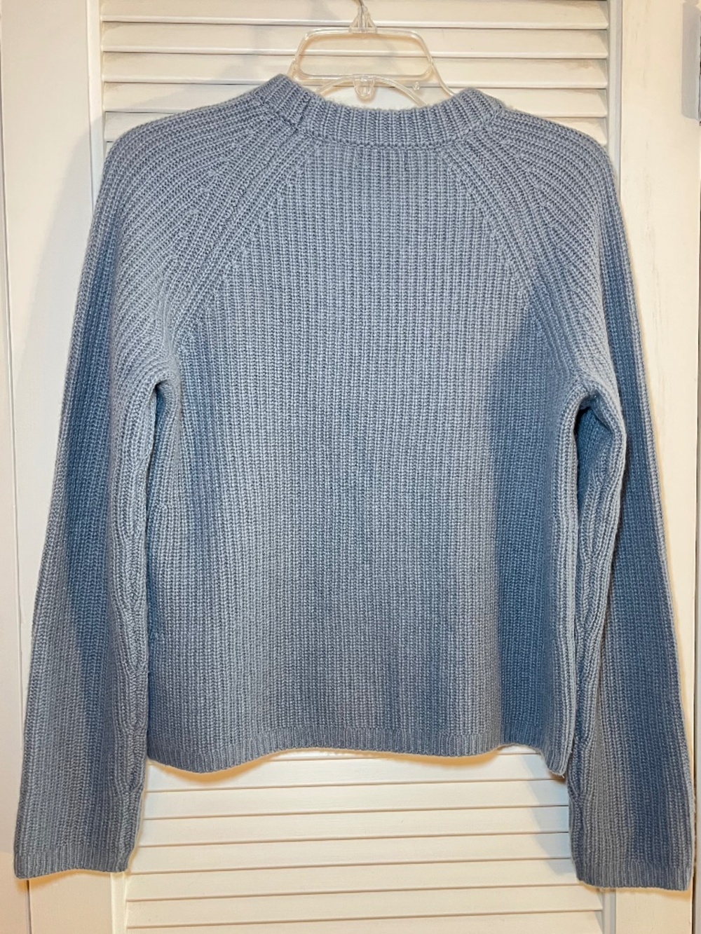 Quince 100% Cashmere Dusty Blue Fisherman Crew Neck Sweater Size XS - Picture 2 of 7